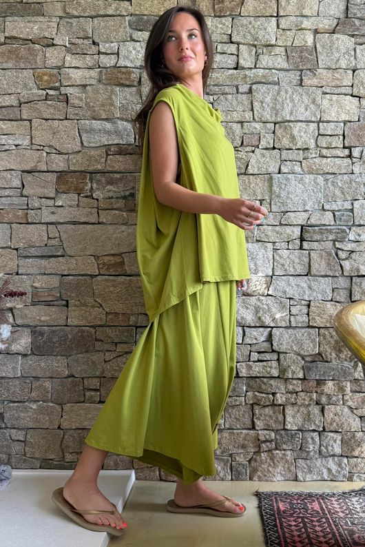 Oscar Drape Trapeze Tank Olive